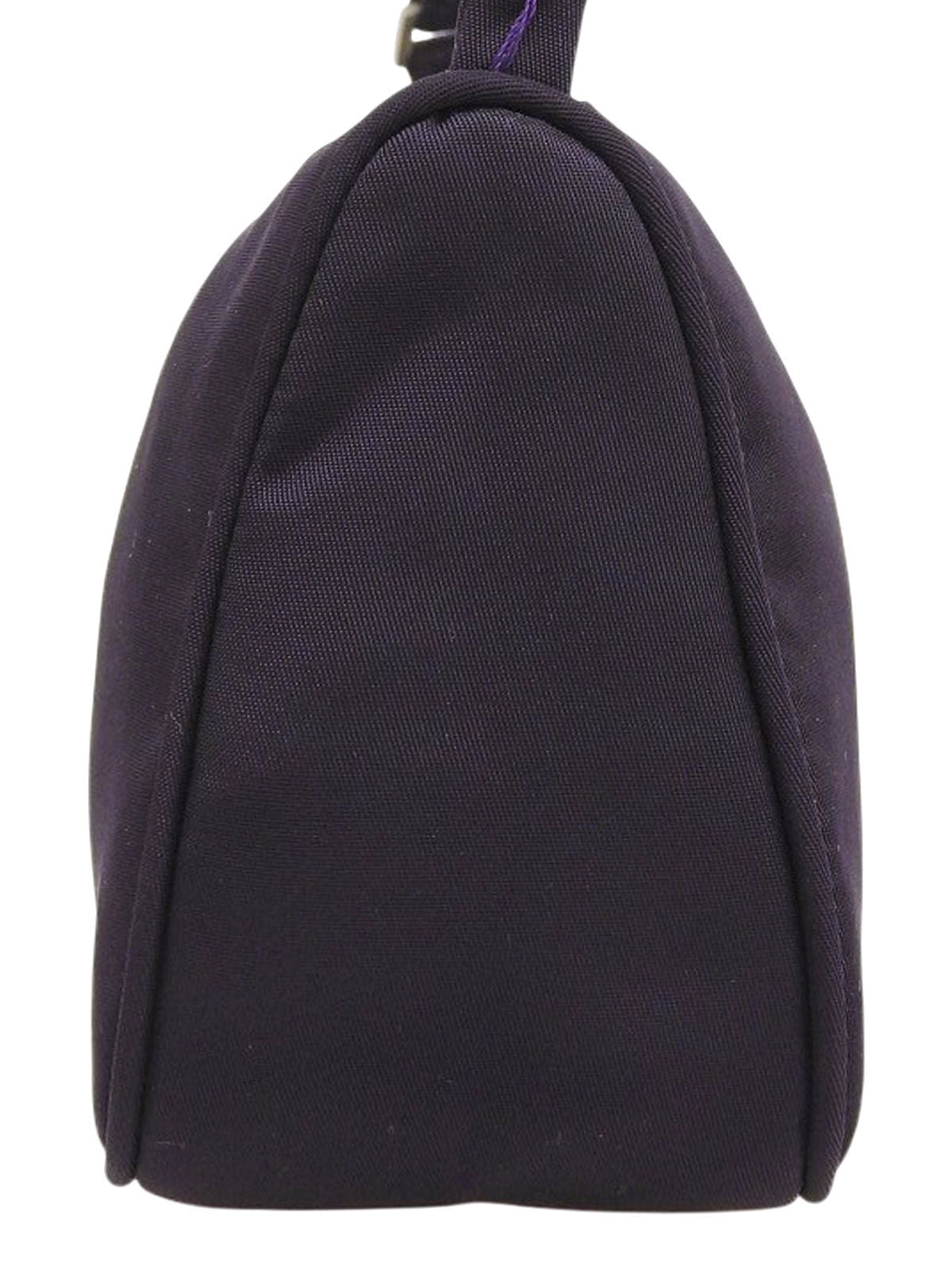 Purple nylon logo plate mini handbag