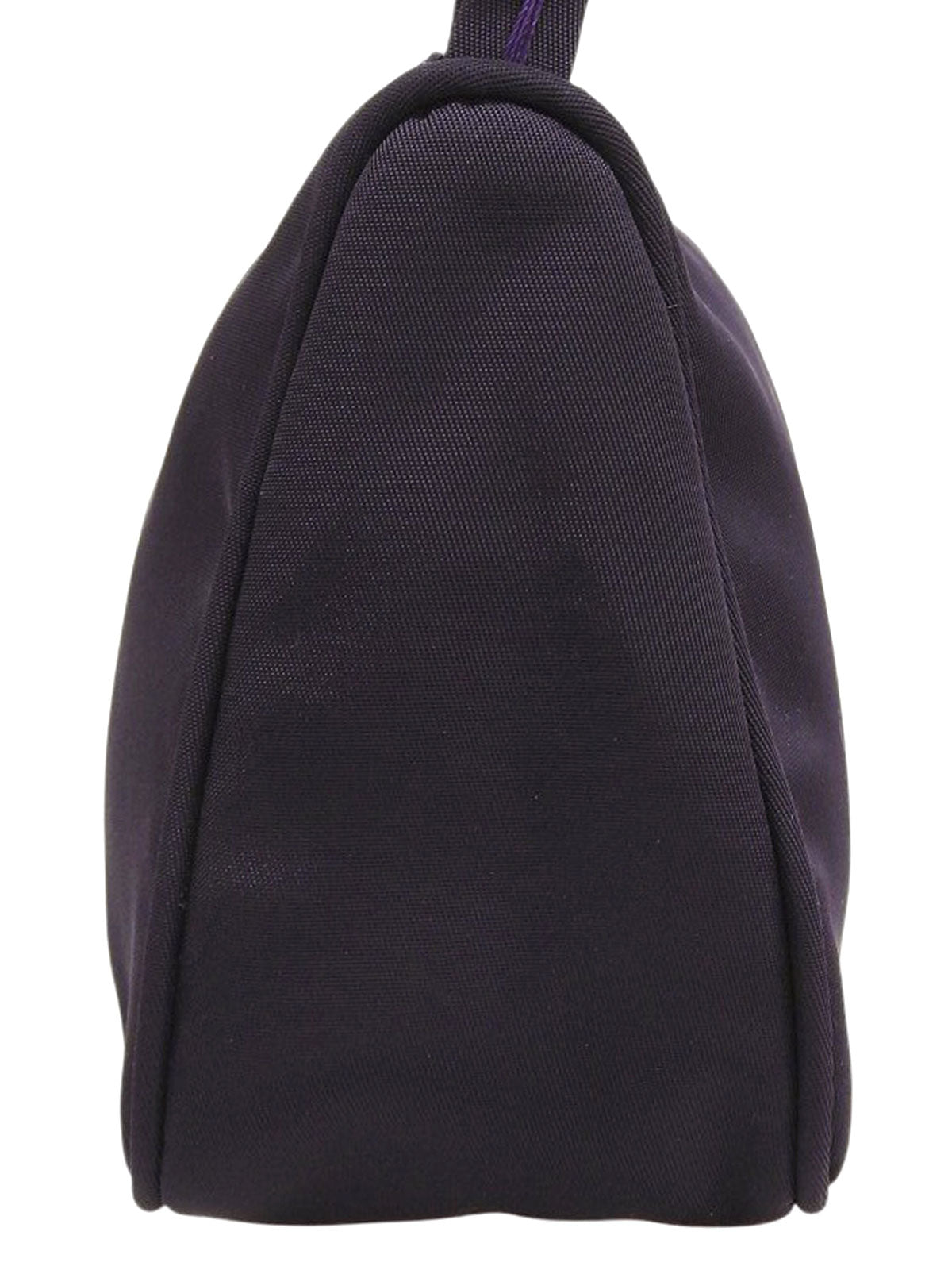 Purple nylon logo plate mini handbag