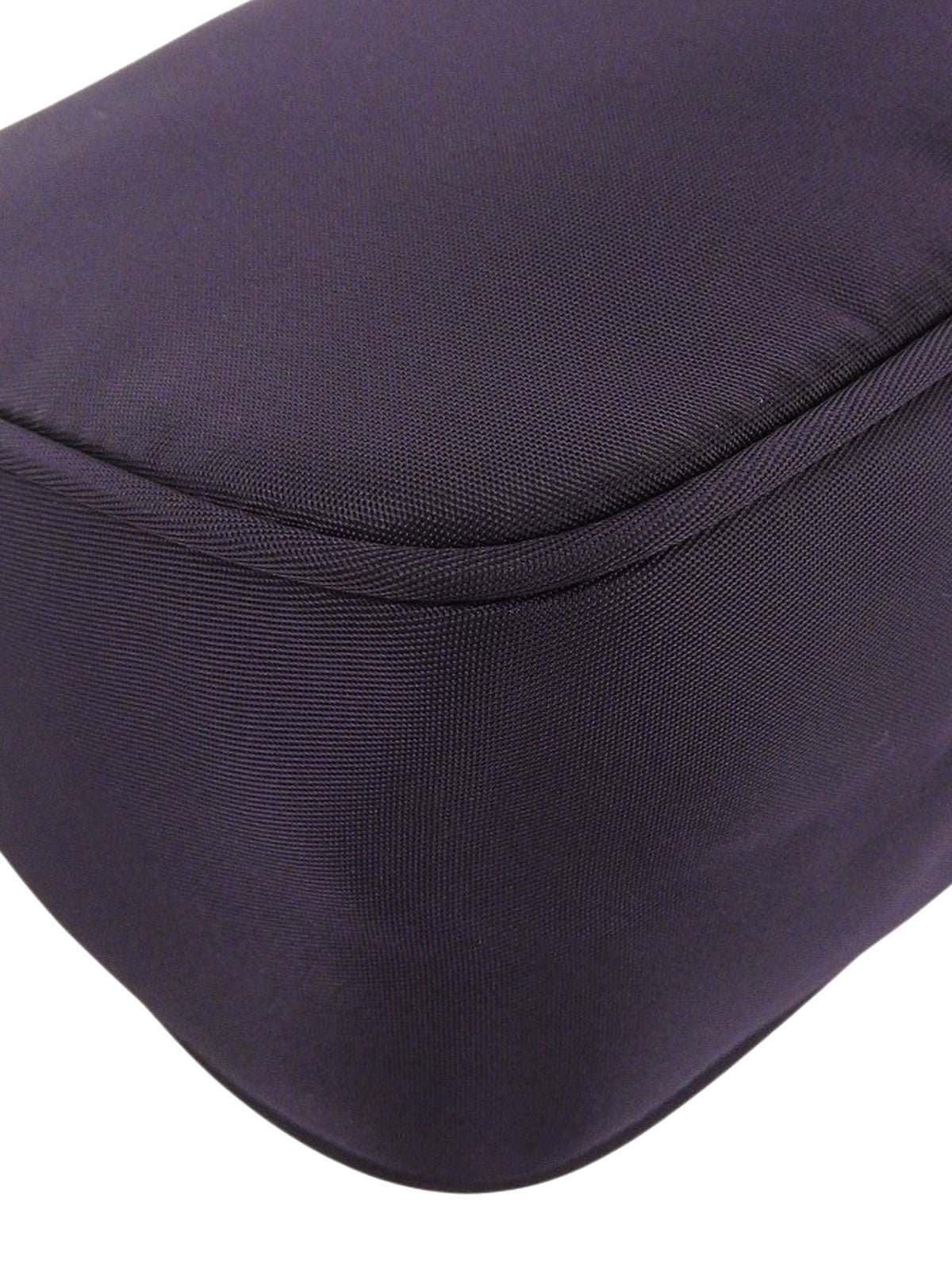 Purple nylon logo plate mini handbag