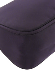 Purple nylon logo plate mini handbag