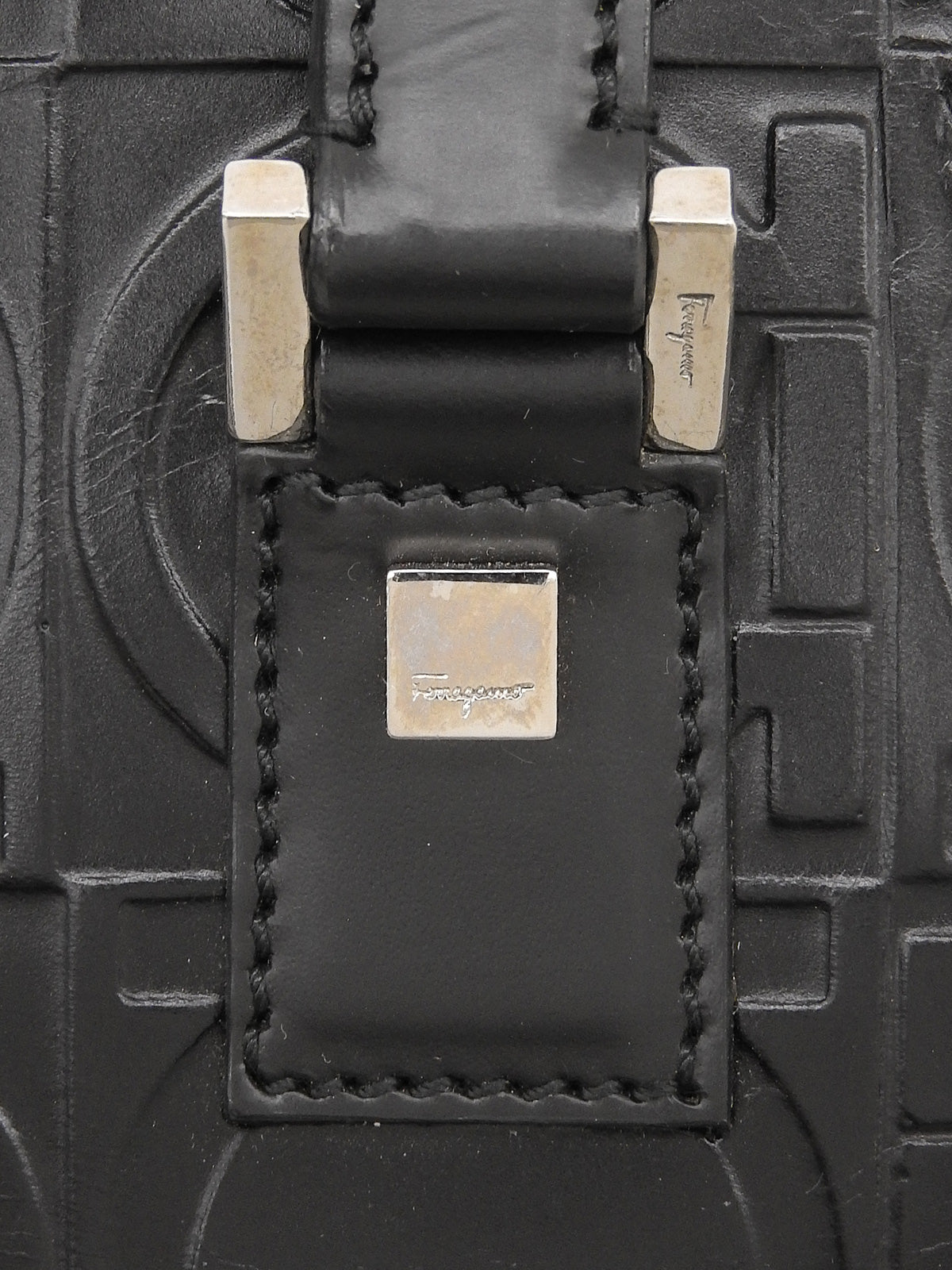 ガンチーニパターンハンドバッグ ブラック