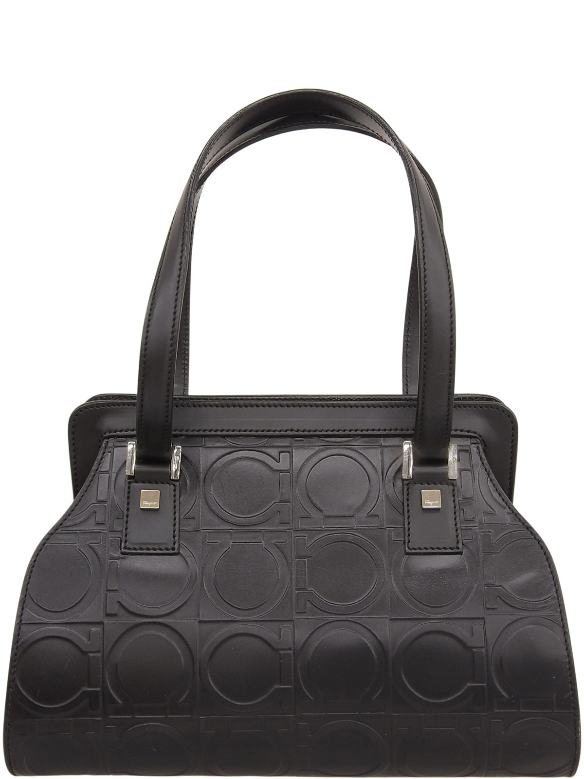 ガンチーニパターンハンドバッグ ブラック