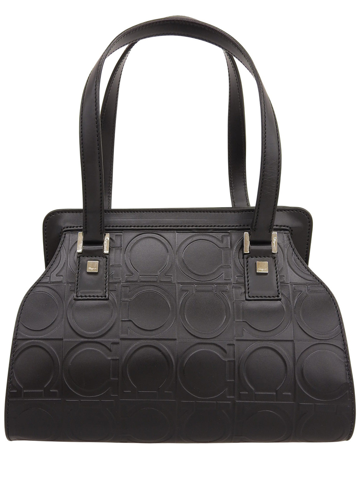 ガンチーニパターンハンドバッグ ブラック