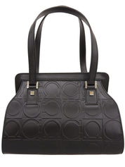 ガンチーニパターンハンドバッグ ブラック