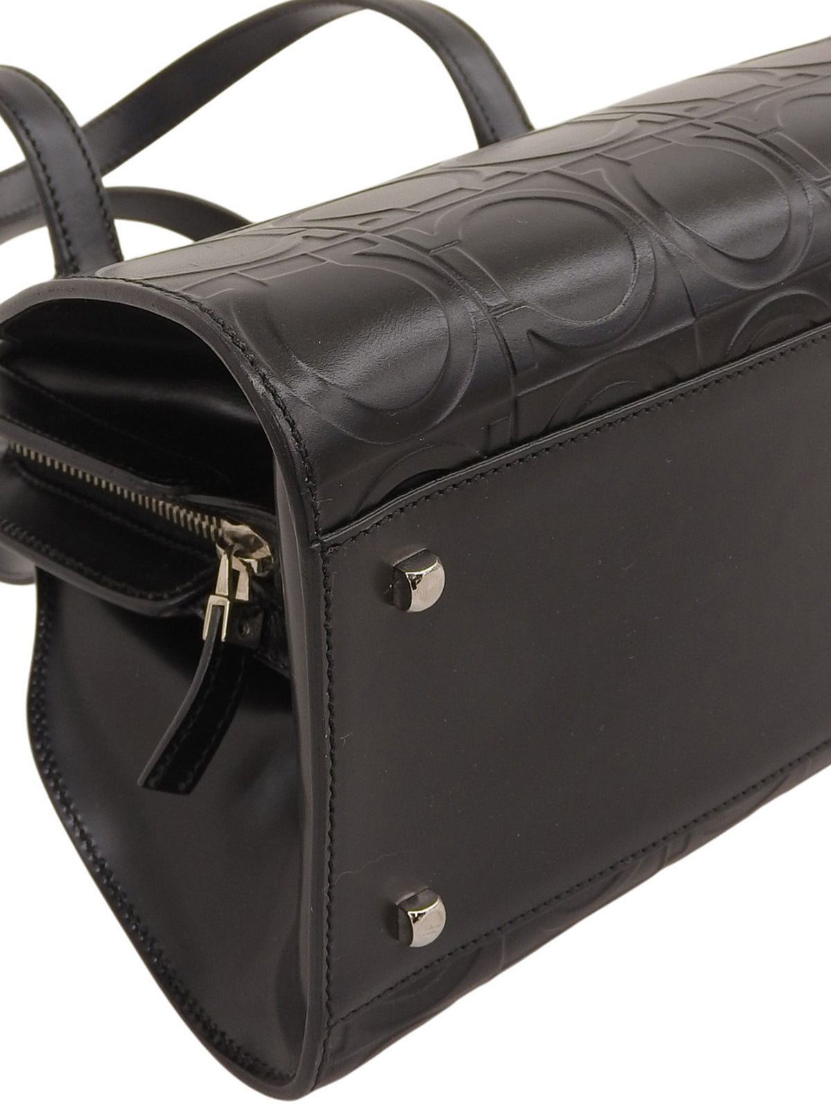 ガンチーニパターンハンドバッグ ブラック