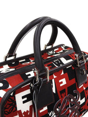 キャンバスアナグラムアマソナボストンバッグ ブラック/レッド/ホワイト