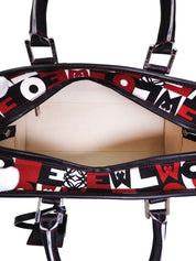 キャンバスアナグラムアマソナボストンバッグ ブラック/レッド/ホワイト