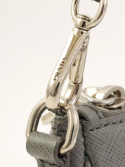 Saffiano Accessory Pouch Bag, Light Gray