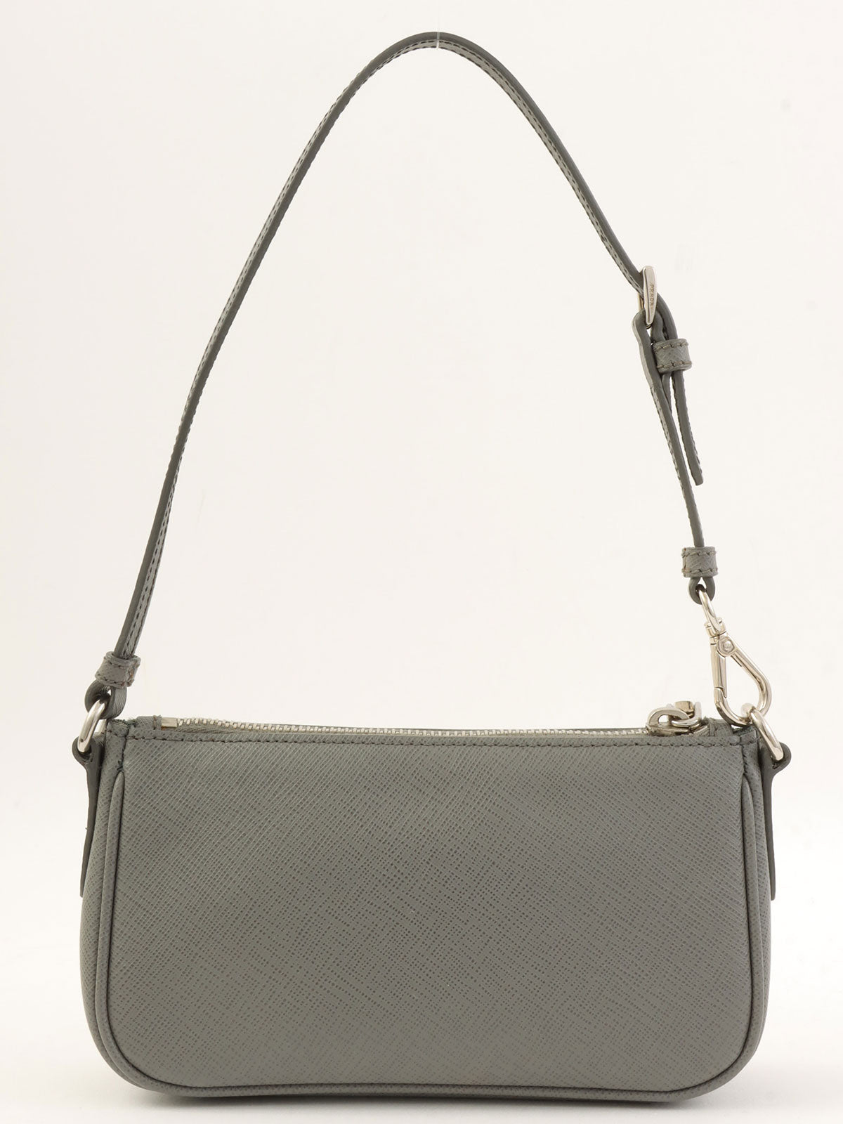 Saffiano Accessory Pouch Bag, Light Gray
