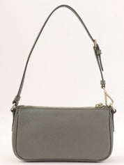 Saffiano Accessory Pouch Bag, Light Gray