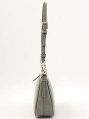Saffiano Accessory Pouch Bag, Light Gray