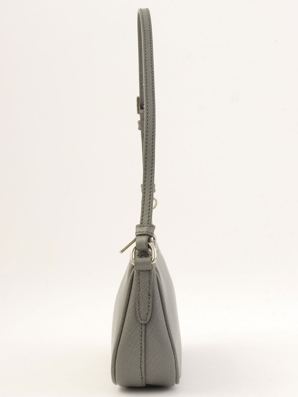 Saffiano Accessory Pouch Bag, Light Gray