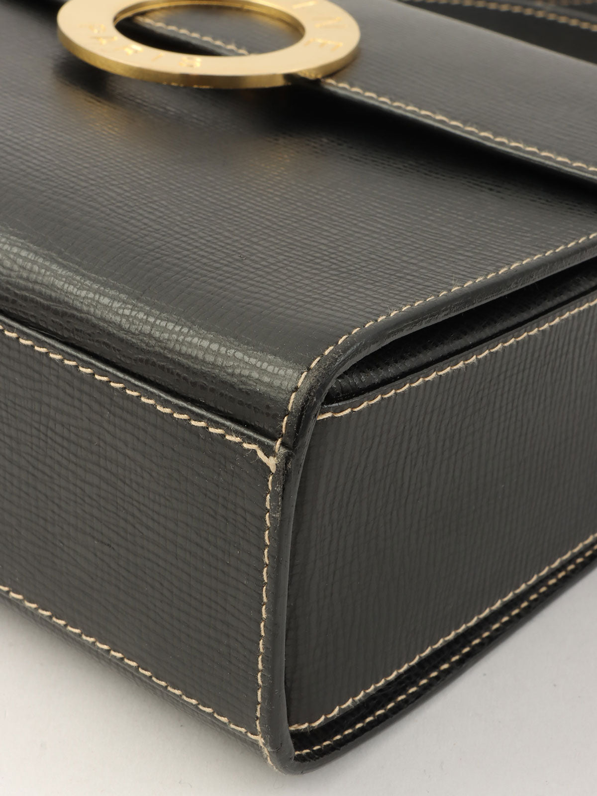 圆形Logo牌单肩包 黑色