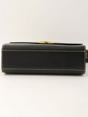 圆形Logo牌单肩包 黑色