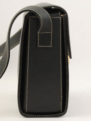 Circle Logo Plate Shoulder Bag Black