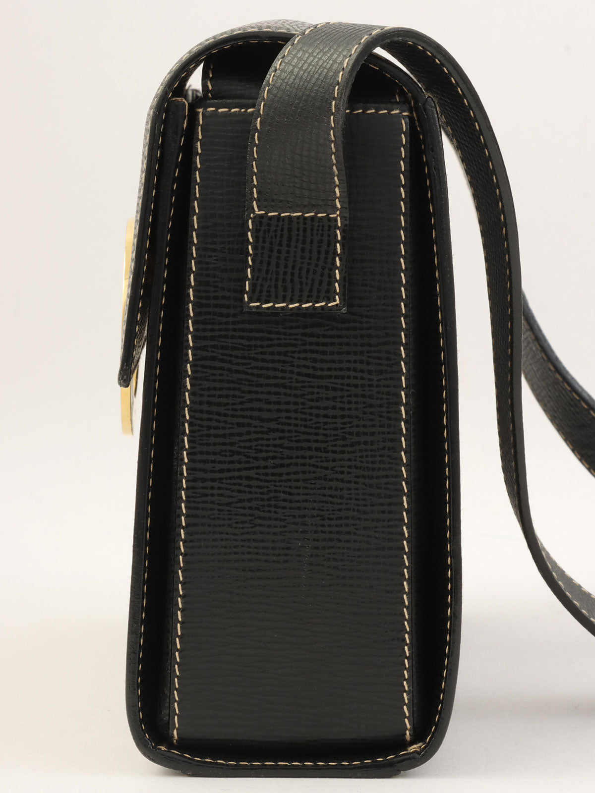 圆形Logo牌单肩包 黑色