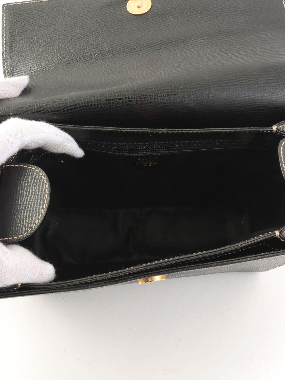 圆形Logo牌单肩包 黑色