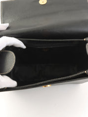 圆形Logo牌单肩包 黑色