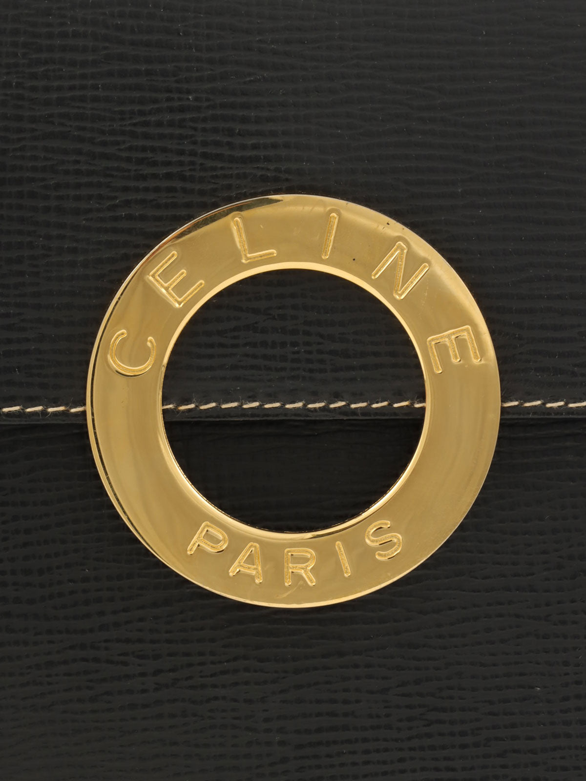 圆形Logo牌单肩包 黑色