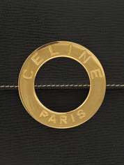Circle Logo Plate Shoulder Bag Black