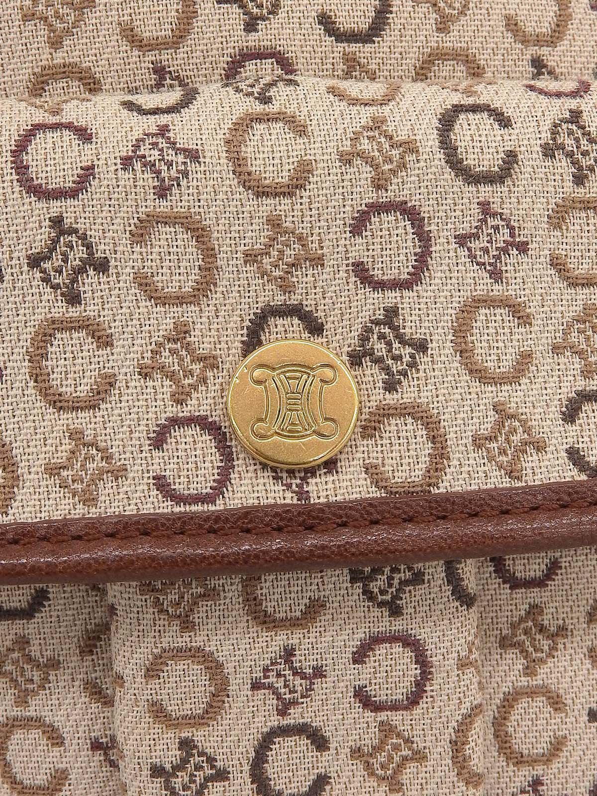 C Macadam Pattern Shoulder Bag Beige/Brown