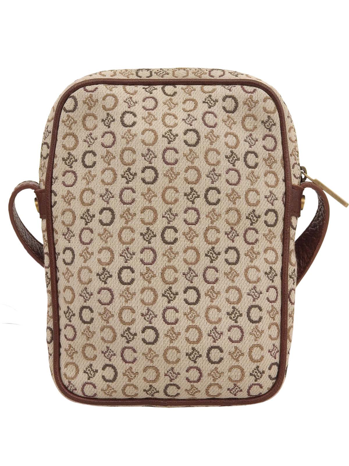 Cマカダムパターンショルダーバッグ ベージュ/ブラウン