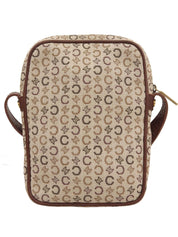 Cマカダムパターンショルダーバッグ ベージュ/ブラウン