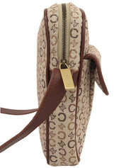 Cマカダムパターンショルダーバッグ ベージュ/ブラウン