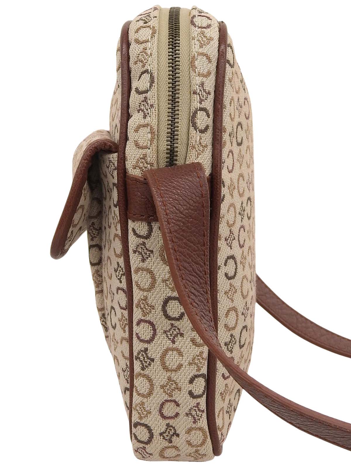 Cマカダムパターンショルダーバッグ ベージュ/ブラウン