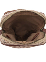 Cマカダムパターンショルダーバッグ ベージュ/ブラウン