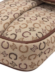 Cマカダムパターンショルダーバッグ ベージュ/ブラウン