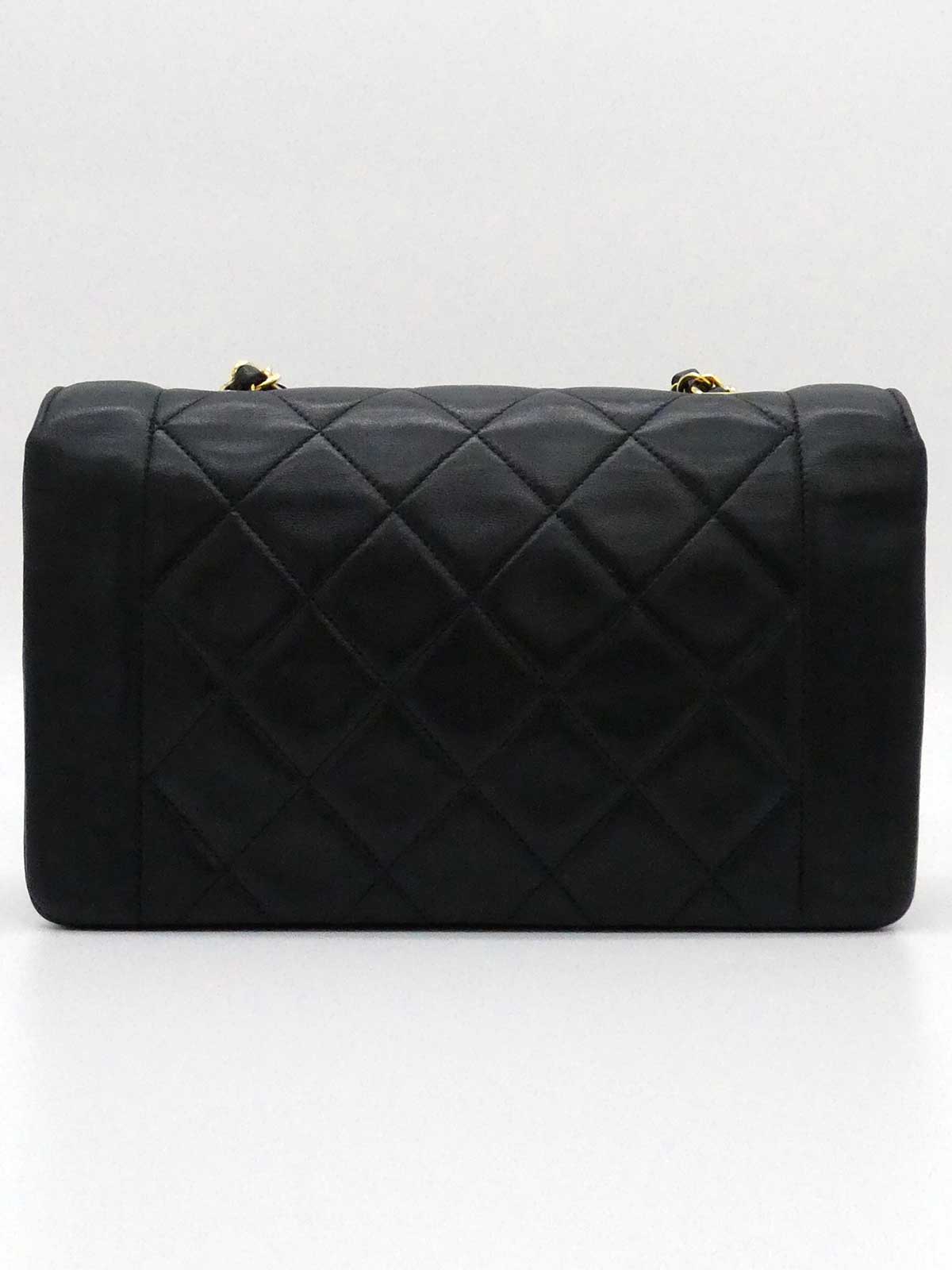 1992 Diana Flap Chain Bag 22cm Black