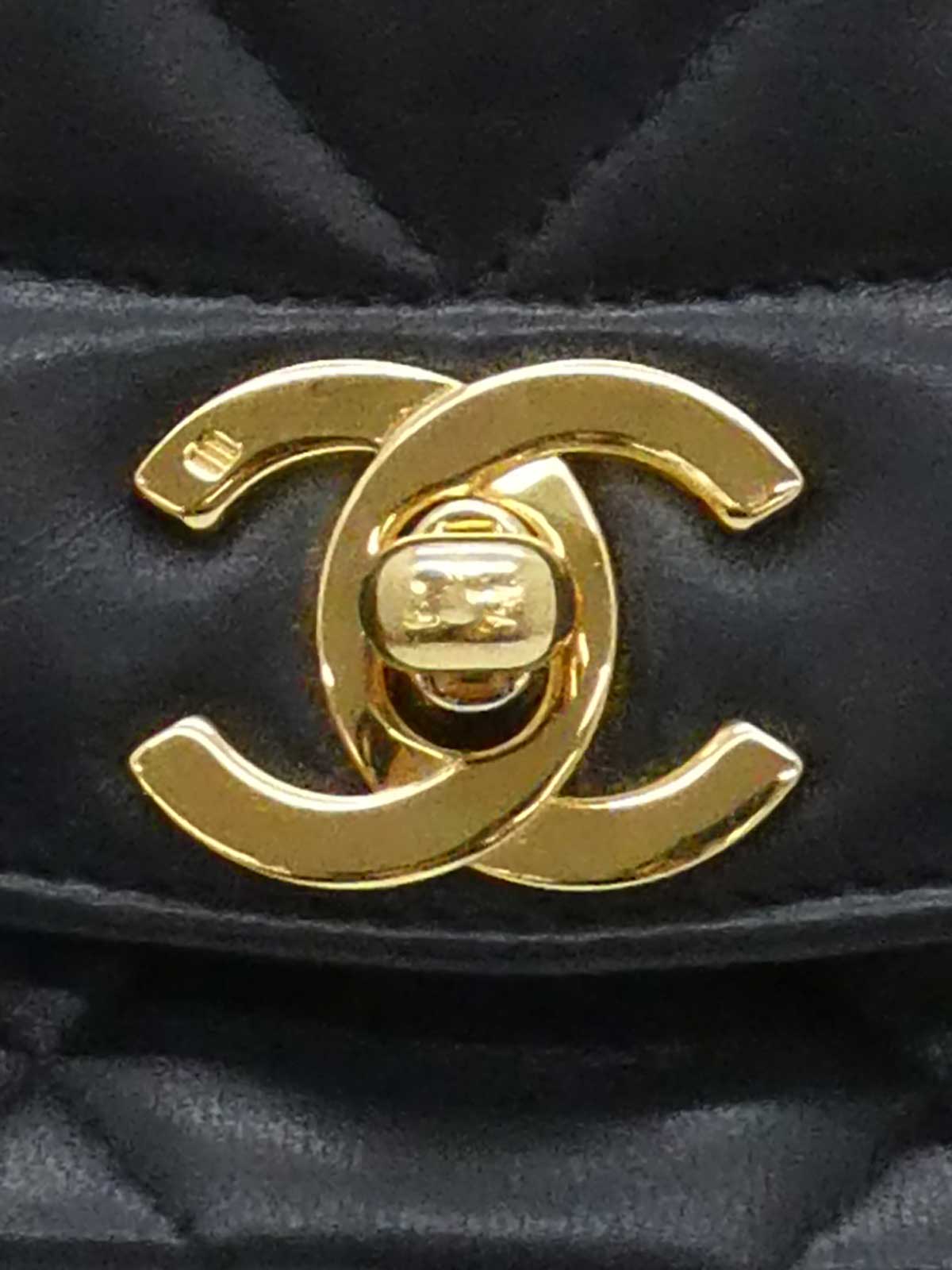 1992年頃製　ダイアナフラップチェーンバッグ22cm　ブラック