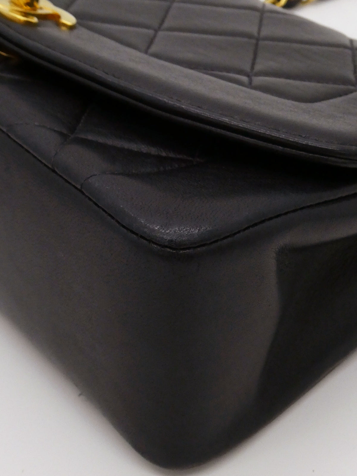 1992年頃製 ダイアナフラップチェーンバッグ22cm ネイビー