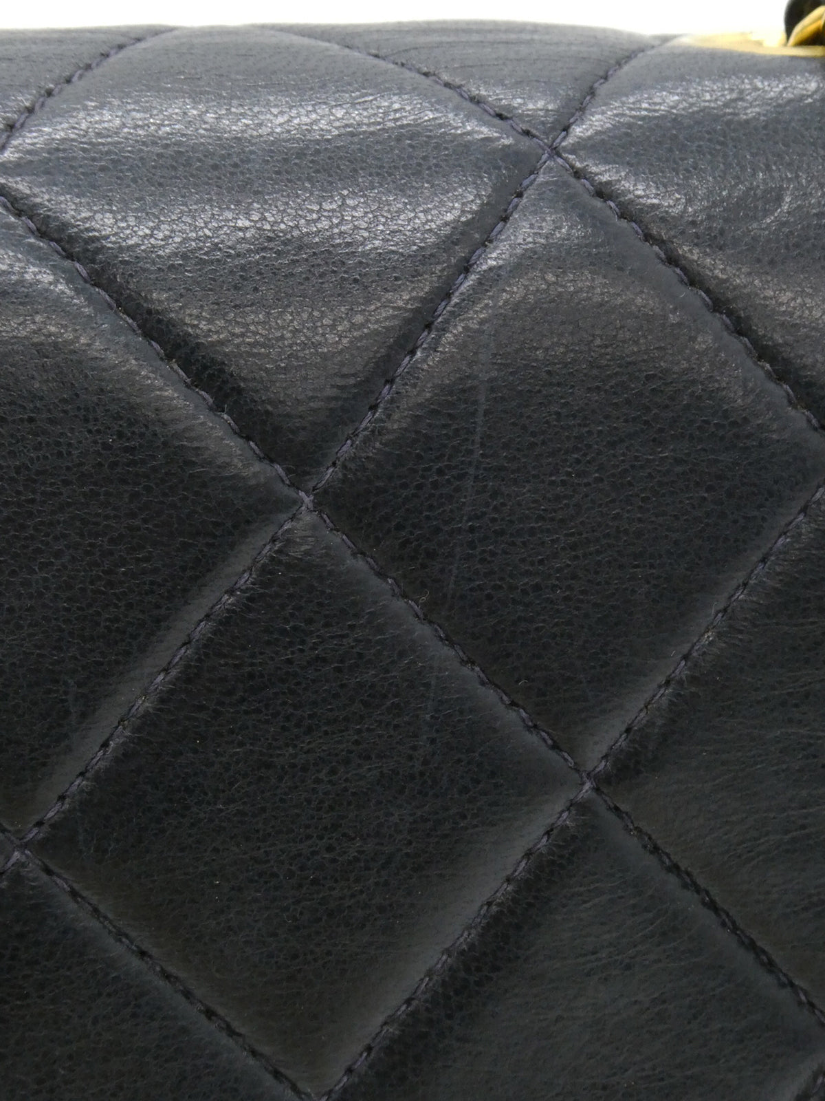 1992年頃製 ダイアナフラップチェーンバッグ22cm ネイビー