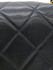 1992年頃製 ダイアナフラップチェーンバッグ22cm ネイビー