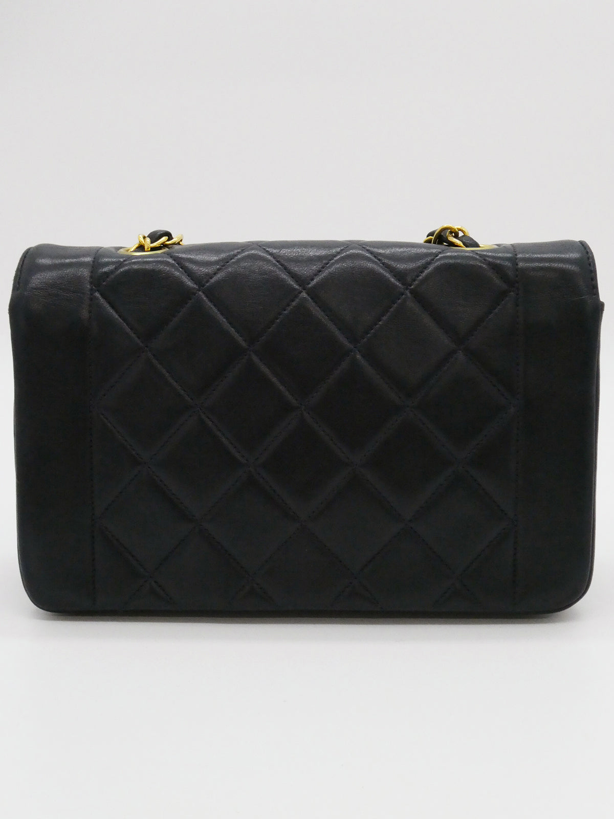 1992年頃製 ダイアナフラップチェーンバッグ22cm ネイビー