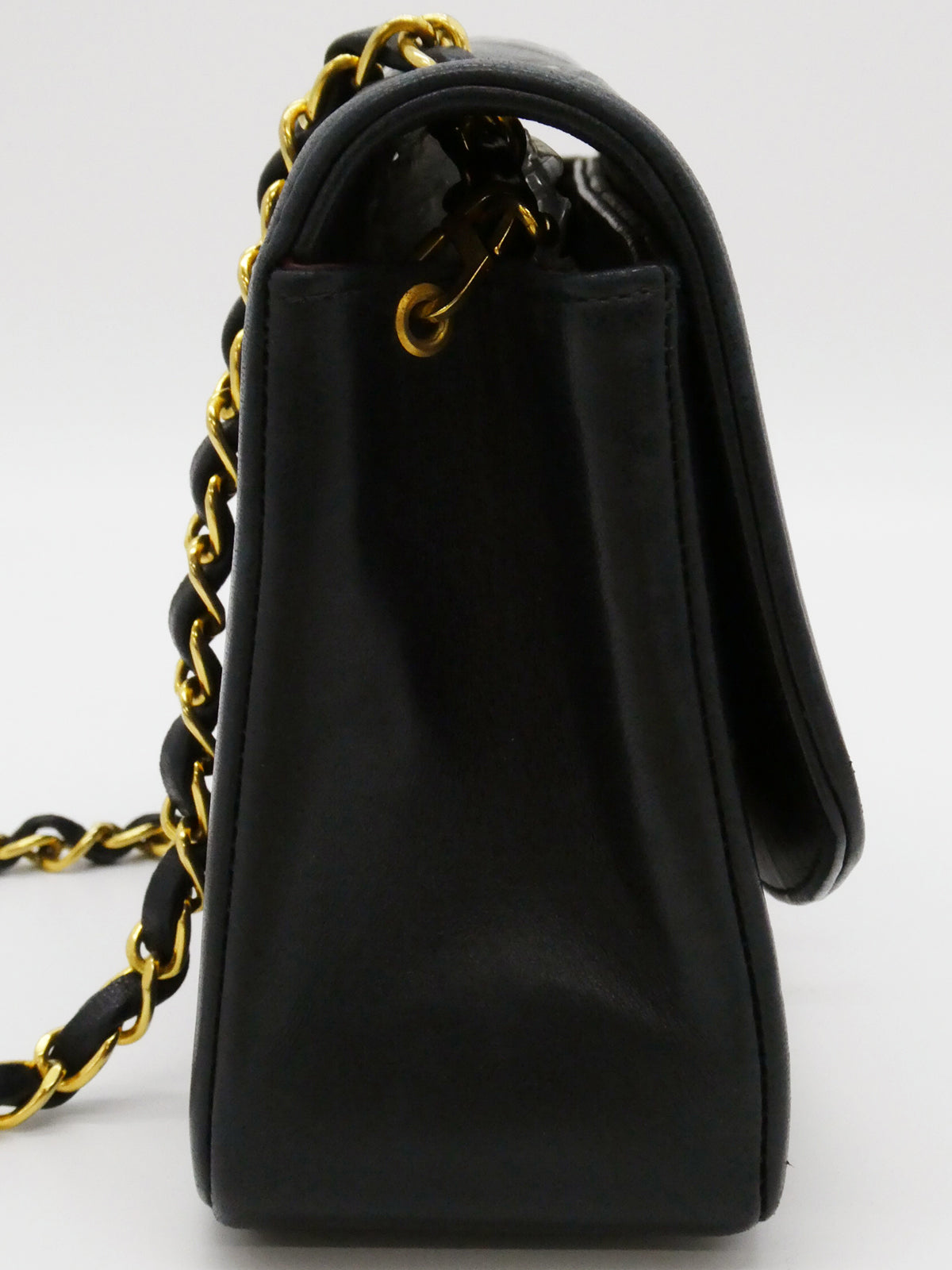 1992年頃製 ダイアナフラップチェーンバッグ22cm ネイビー