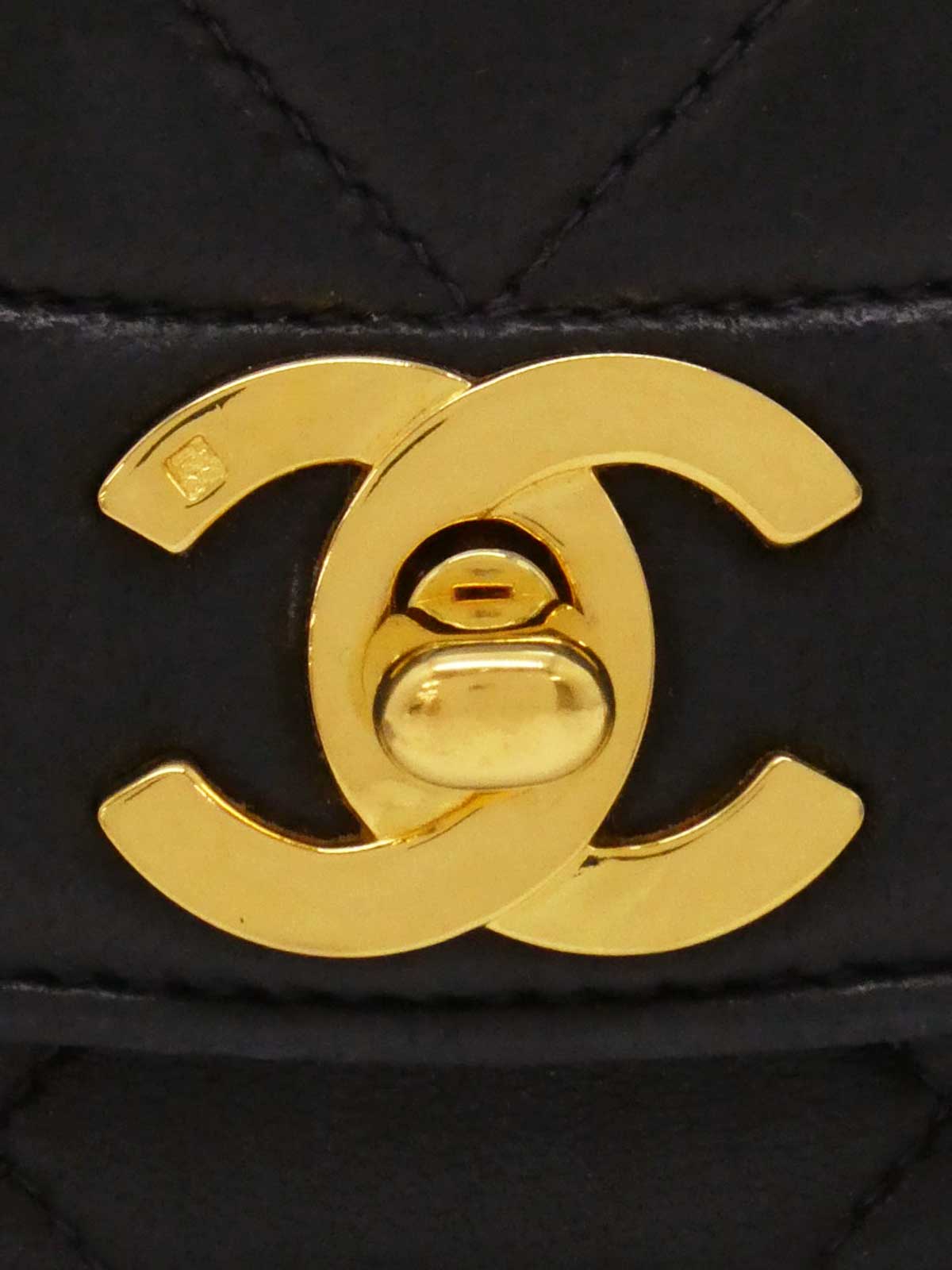 1992年頃製 ダイアナフラップチェーンバッグ22cm ネイビー