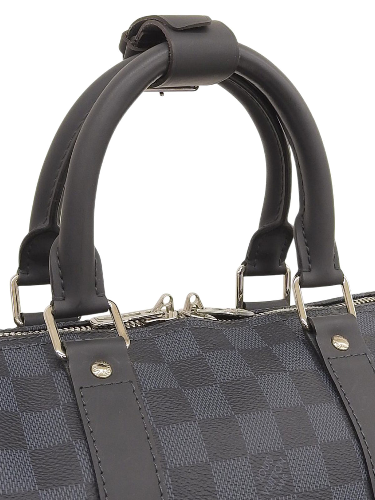 2015 年海军蓝帆布 Damier Keepall Bandouliere 45