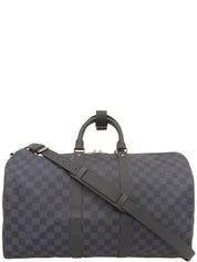 2015年製 キャンバスダミエキーポルバンドリエール45 ネイビー