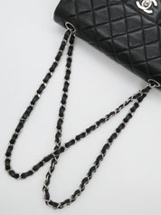 2000年頃製　ラムスキンクラシックフラップチェーンバッグ23cm　ブラック