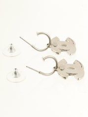 2003 CC Mark National Flag Swing Hoop Earrings, Silver/Multi