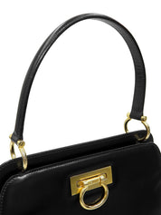 黑色双面logo铭牌手提包