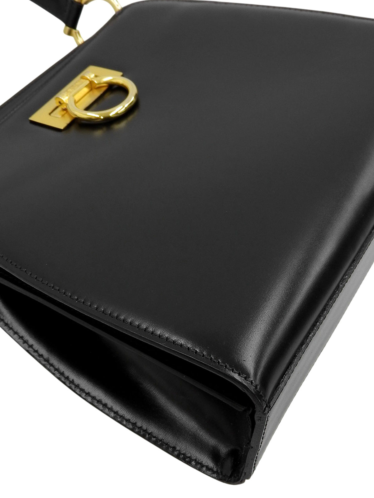 黑色双面logo铭牌手提包