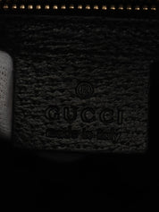 Canvas GG Pattern Studded Bamboo Shoulder Bag in Black