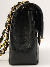 2004年頃製 キャビアスキンクラシックフラップチェーンバッグ23cm ブラック