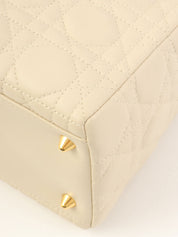 レディディオールカナージュステッチ2wayバッグM ホワイト