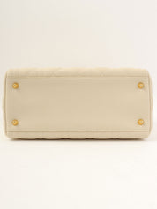 レディディオールカナージュステッチ2wayバッグM ホワイト