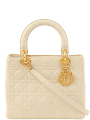 レディディオールカナージュステッチ2wayバッグM ホワイト